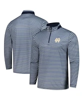 Colosseum Men's Navy Notre Dame Fighting Irish Striped Quarter-Zip Sweatshirt