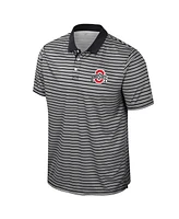 Colosseum Men's Black Ohio State Buckeyes Striped Polo Shirt