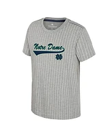 Colosseum Big Boys and Girls Heather Gray Notre Dame Fighting Irish Airball Baseball T-Shirt