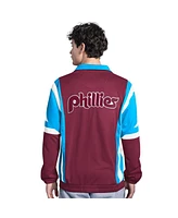 Starter Men's Burgundy/Light Blue Philadelphia Phillies Contender Tricot Full-Zip Track Jacket
