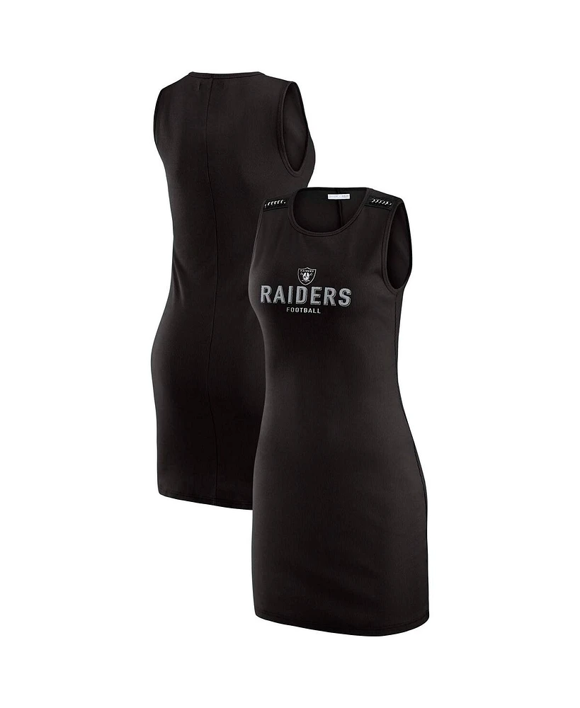 Wear by Erin Andrews x Gracie Hunt Women's Black Las Vegas Raiders Ribbed Tank Dress