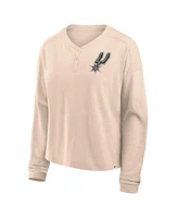 Fanatics Women's Natural San Antonio Spurs Boxed Out Drop Fashion Long Sleeve T-Shirt