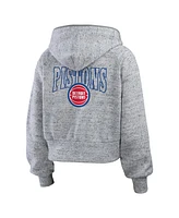 Wear by Erin Andrews Women's Heather Gray Detroit Pistons Speckled Radiator Full-Zip Hoodie