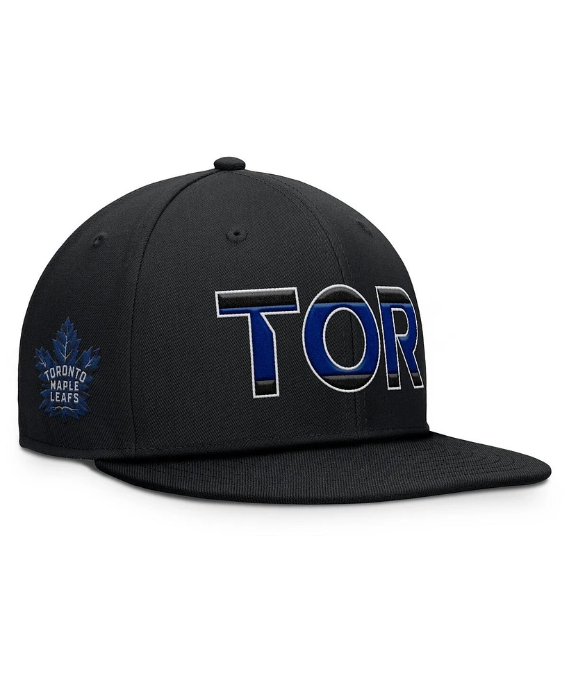 Fanatics Men's Black Toronto Maple Leaf's Authentic Pro Alternate Jersey Snapback Hat