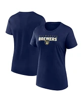 Fanatics Women's Navy Milwaukee Brewers Lean T-Shirt