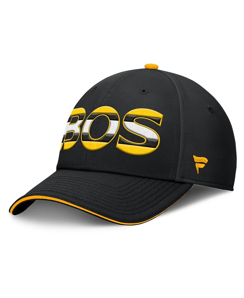 Fanatics Men's Black/Gold Boston Bruins Authentic Pro Rink Team Code Flex Hat