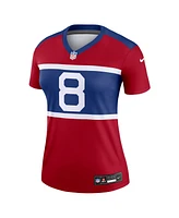 Nike Women's Daniel Jones Red New York Giants Alternate Legend Player Performance Top