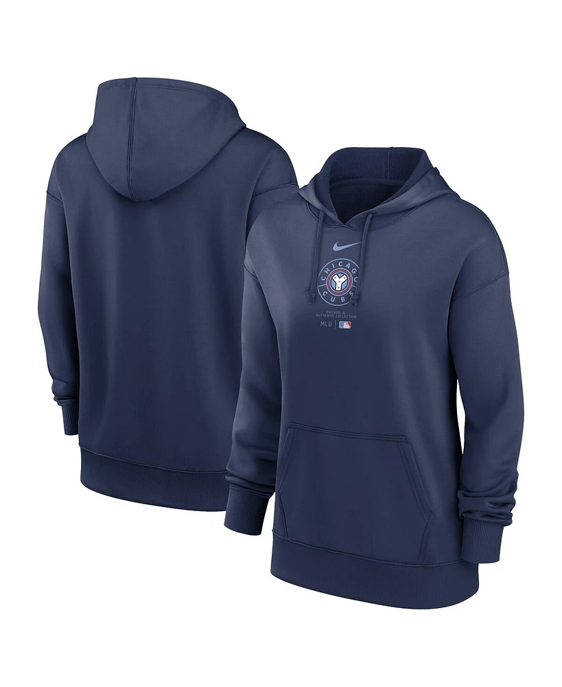 Nike Women's Navy Chicago Cubs City Connect Practice Performance Pullover Hoodie