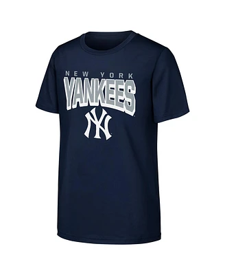Outerstuff Big Boys and Girls Navy New York Yankees On The Block T-Shirt