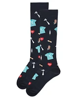MeMoi Women's Medical Themed 8-15mmHg Graduated Compression Socks MFY08330