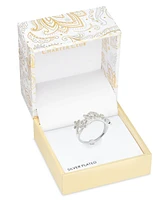 Charter Club Silver-Tone Cubic Zirconia Butterfly Split Band Ring, Exclusively at Macy's