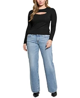 Guess Women's Long-Sleeve Cutout Top