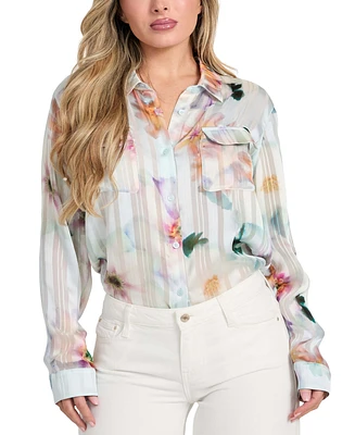 Guess Women's Printed Button-Front Shirt