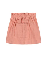 Kids Headquarters Toddler and Little Girls 2-Piece Floral Embroidered Top Crinkle Knit Shorts Set