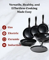 Alva Energy Premium Nonstick Cookware Set - 6-Piece Set with Frying Pans, Skillet, Wok & Crepe Pan - Non-Toxic, Pfas/Pfoa/Ptfe-Free