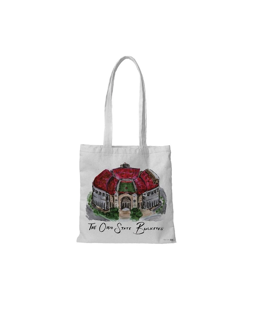 Indigo Falls White Ohio State Buckeyes Laura Wilcox Designs Tote Bag
