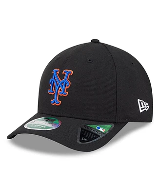 New Era Men's Black New York Mets Player Replica 9FORTY Adjustable Hat