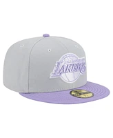 New Era Men's Gray/Purple Los Angeles Lakers Color Pack 2-Tone 59FIFTY Fitted Hat