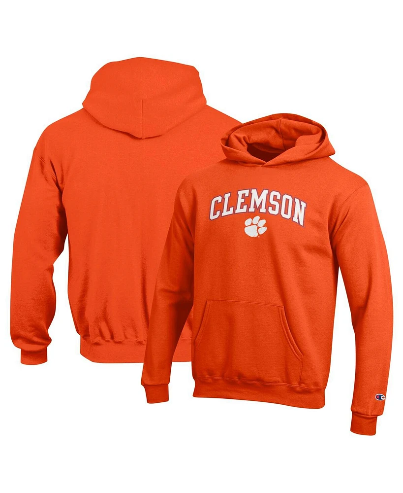 Champion Big Boys and Girls Orange Clemson Tigers Campus Pullover Hoodie