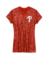 Outerstuff Girls Preschool Red Philadelphia Phillies Sequin V-Neck Dress