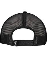 New Era Men's Black New York Mets Retro Bold A-Frame Trucker 9FORTY Adjustable Hat