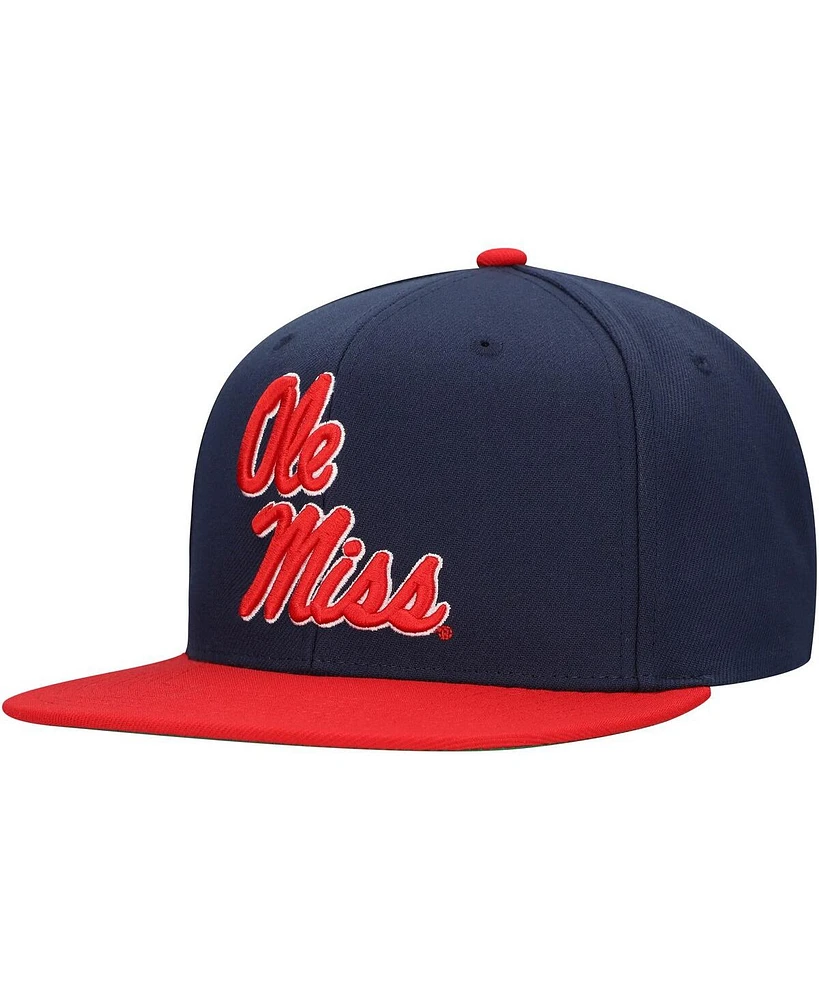 Mitchell & Ness Men's Navy/Red Ole Miss Rebels 2-Tone 2.0 Snapback Hat