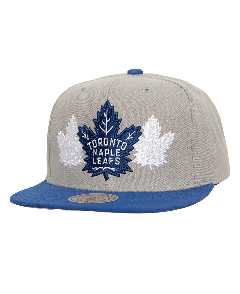 Mitchell & Ness Men's Gray Toronto Maple Leaf's Soul Triple Up Snapback Hat