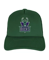Mitchell & Ness Big Boys and Girls Hunter Green Milwaukee Bucks Core Evergreen Trucker Adjustable Hat