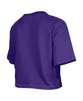 New Era Women's Purple Los Angeles Lakers Oversized Boxy Crop T-Shirt