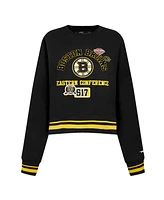 Pro Standard Women's Black Boston Bruins Area Code Cropped Pullover Sweatshirt