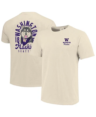 Image One Men's Cream Washington Huskies Comfort Colors Mascot Overlay T-Shirt