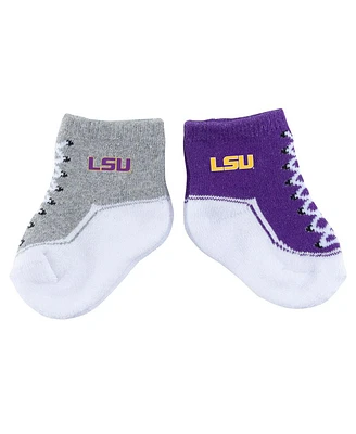 ZooZatz Baby Boys and Girls 2-Pack Lsu Tigers Shoe Socks