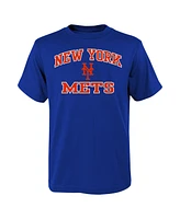 Outerstuff Big Boys and Girls Royal New York Mets Heart Soul T-Shirt