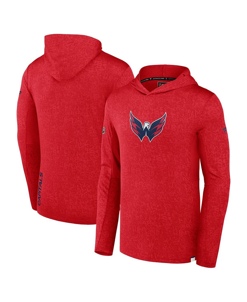 Fanatics Men's Red Washington Capitals Authentic Pro Pullover Hoodie