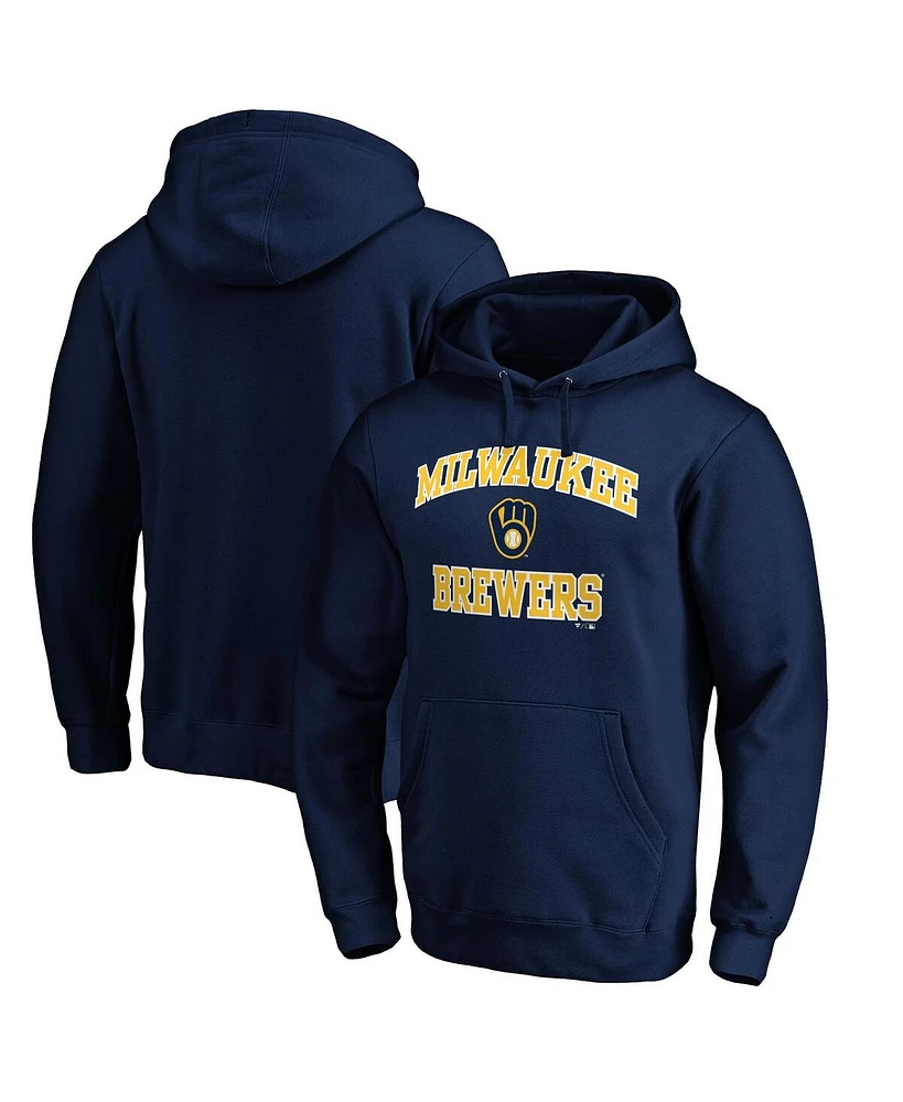 Fanatics Mto Label Men's Navy Milwaukee Brewers Heart Soul Pullover Hoodie