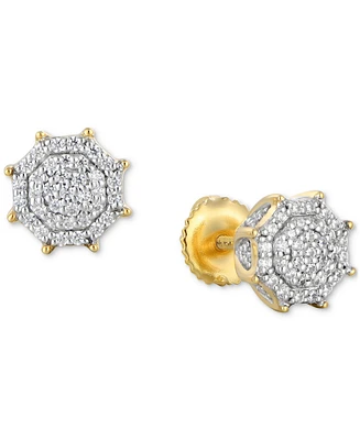 Men's Diamond Octagon Cluster Stud Earrings (1/4 ct. t.w.) in 10k gold