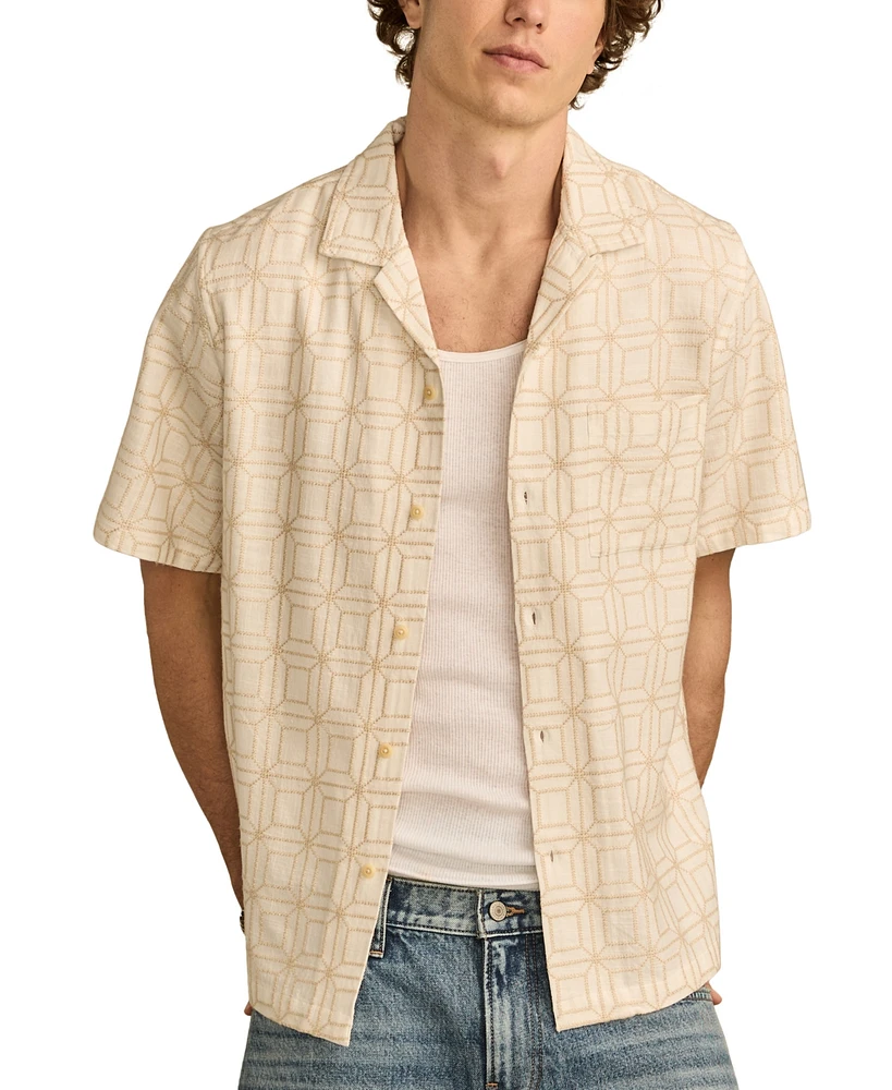 Lucky Brand Men's Camp-Collar Geometric Shirt