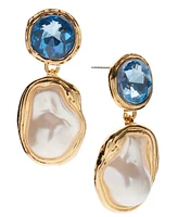 I.n.c. International Concepts Gold-Tone Crystal & Imitation Pearl Drop Earrings, Exclusively at Macy's