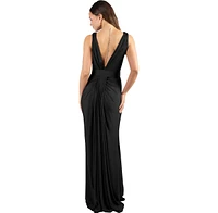 Pia Gladys Perey Women's Maxi V-Neck Machine Washable None Iron Bridesmaids Dress