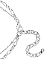 On 34th Silver-Tone Shell Layered Lariat Necklace, 17" + 3" extender, Exclusively at Macy's