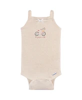 Gerber Baby Girls 4-Pack Sleeveless Onesies Bodysuits