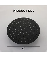 10 Inch Round 304 Stainless Steel Rain Shower Head - High Pressure, Easy Install, 360° Adjustable, Rust-Resistant, with Air-Injection Technology