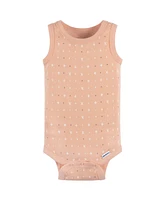 Gerber Baby Neutral Ivory Safari Sleeveless 4-Pack Onesies Bodysuits