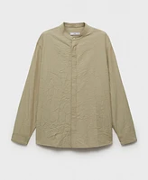 Mango Men's Wrinkled-Effect Crew Neck Shirt