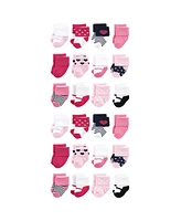 Luvable Friends Baby Boys Cotton Rich Terry Socks 24-Pack, Navy Mary Janes, 0-6 Months