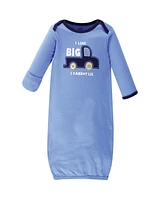 Luvable Friends Baby Boys Cotton Gowns, Trucks, Preemie-Newborn