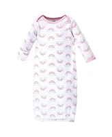Luvable Friends Baby Girls Cotton Gowns Clouds, Preemie/Newborn