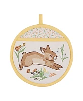 Design Imports Spring Bunny Cotton Potholder and Dishtowel Gift Set
