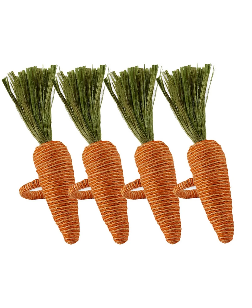 Design Imports Carrot Napkin Ring, Set of 4