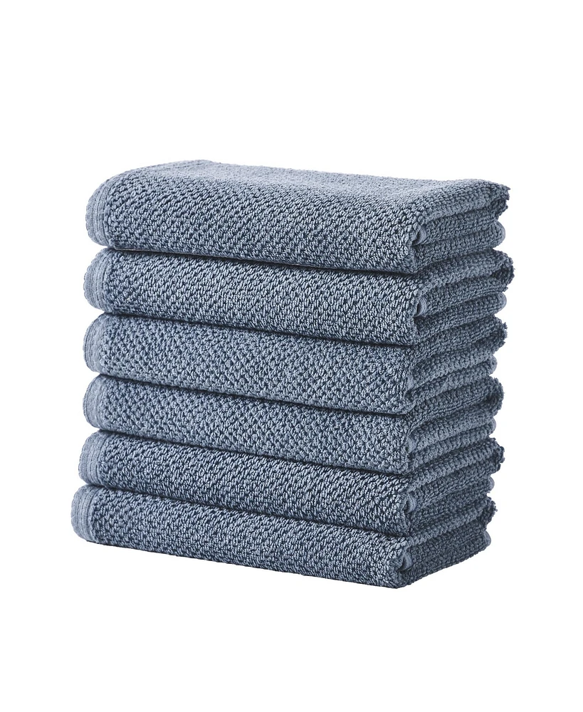 Linery & Co. Cotton Textured 6-Piece Hand Towel Set